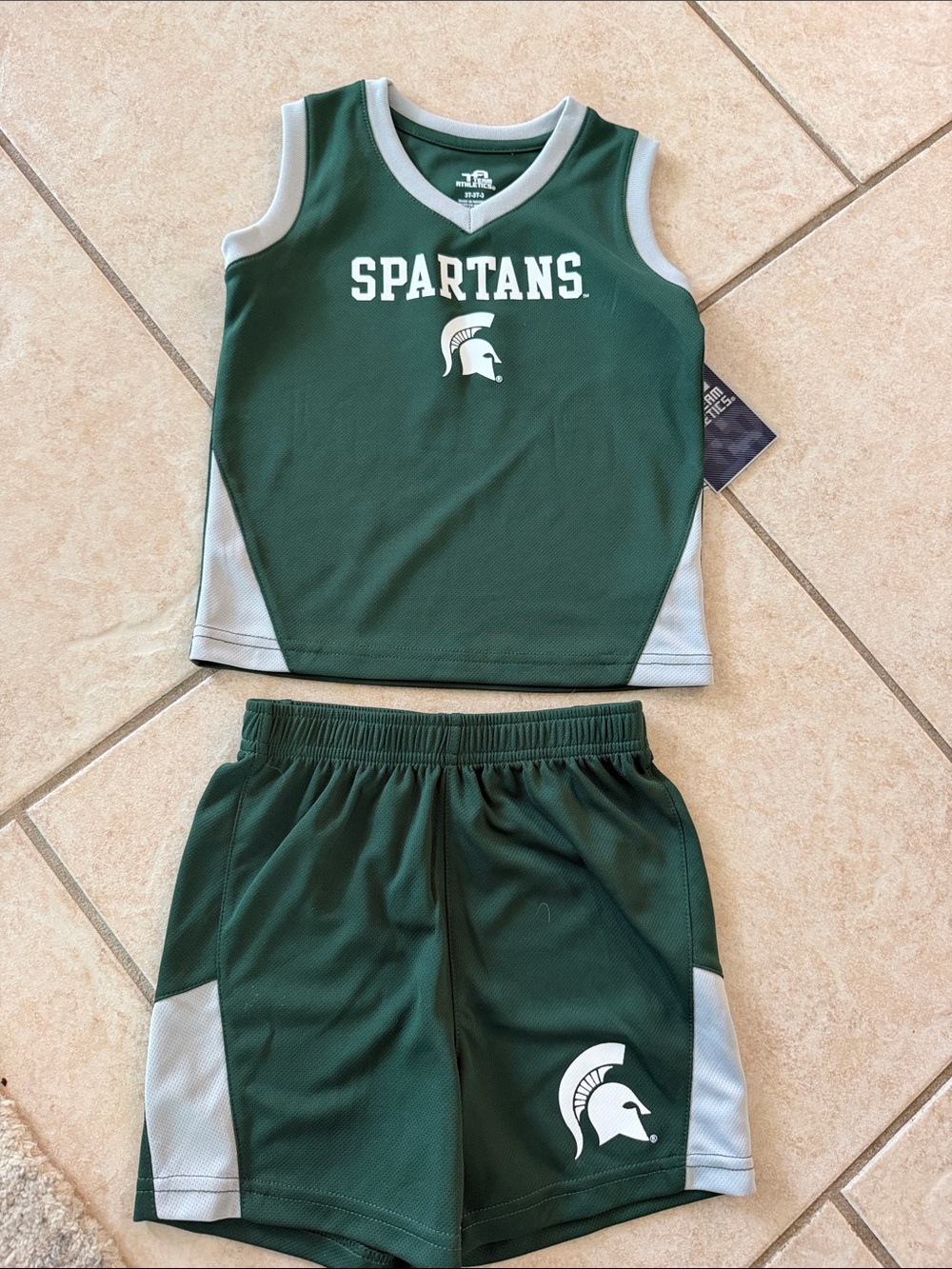 Spartans Green toddler Basketball Set